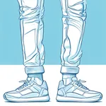 light blue sneakers with white toe caps image